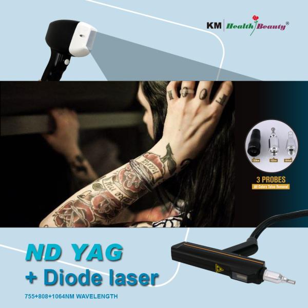 2 in 1 Laser Diode Machine Portable and Stationary Tattoo Removal 810nm 808nm Q-Switched ND Yag Diode Laser 810nm