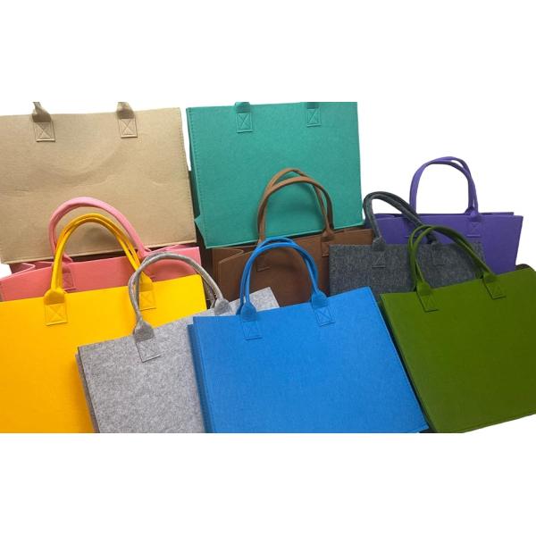 Factory Price Carry Tote Shopping Bag Felt Grocery Tote Bag Large Portable Handbag Reusable Gift Bag For Party Favors Gym Beach DIY Handcraft