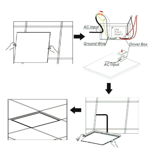 School Office Home Dimmable LED Panel Lighting fixture with aluminum alloy frame