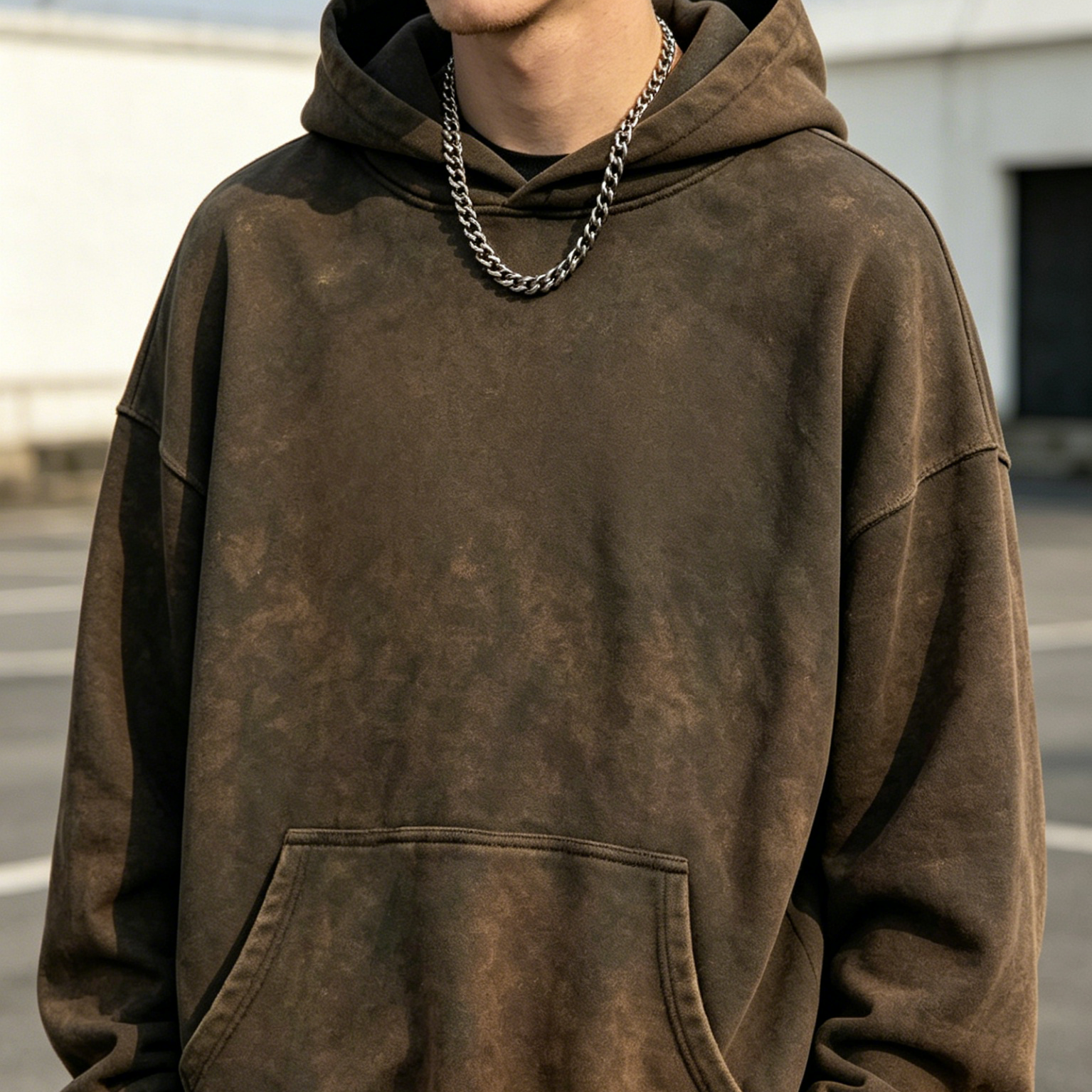Custom Printed Mens Vintage Wash Hoodie Autumn Winter Casual Hooded Sweatshirt