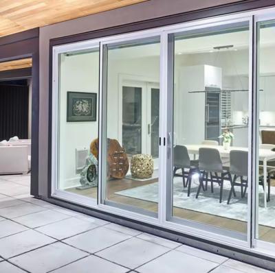 Seguridad Residencial Puertas de vidrio corredero de aluminio Vidrio aislado con perfil de rotura térmica