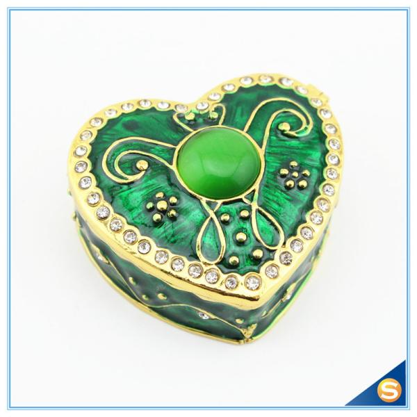 Wholesale Enamel Heart Shape Trinket Box Two color Jewelry Box SCJ944