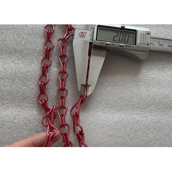 2.0mm Wire diameter Red Color Aluminum Chain Metal Curtains for Hotel decoration