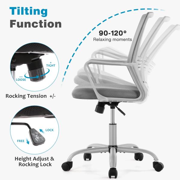 Ergonomic Home Office Chair Customized Color Swivel Chair with Lumbar Support and Armrests