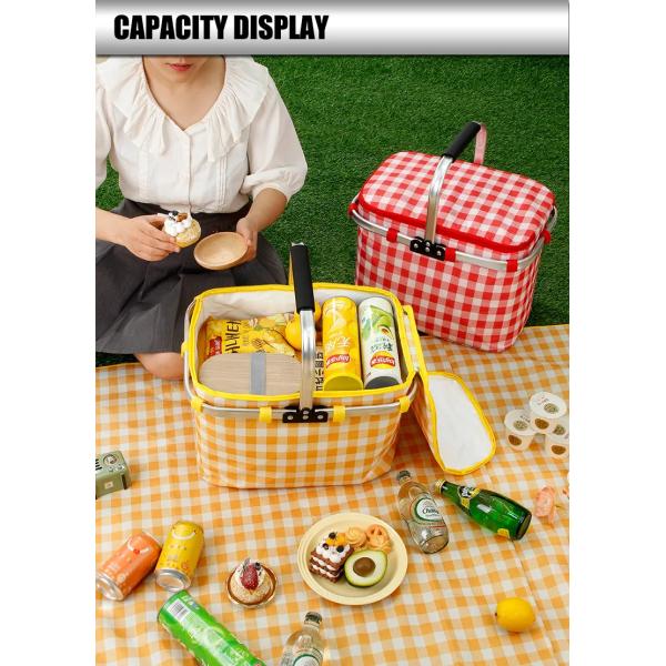 Продуктовые сумки перемещения покупок BSCI располагаясь лагерем, складная изолированная корзина пикника