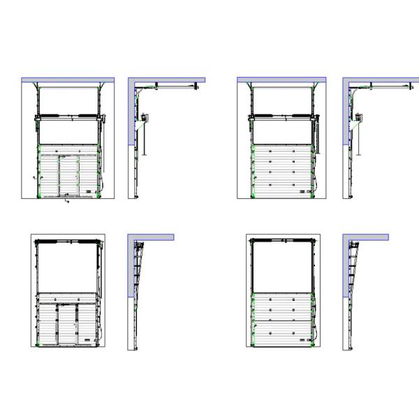 Промышленные секционные стальные двери, изолированные, наполненные пером, автоматически сформированные