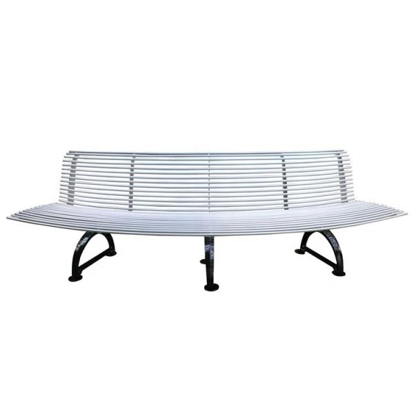 RAL Color Garden Metal Bench , Curved Outdoor Benches With Sandblasting Finish