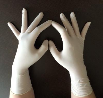 Hospital Elastic Long Cuff Latex Examination Gloves Durable Easy Put On