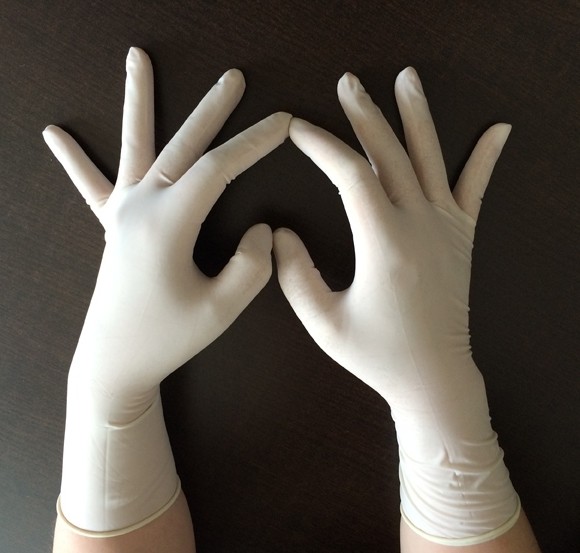 Medical Sterile Latex Surgical Gloves Powder Free With EO Sterilization