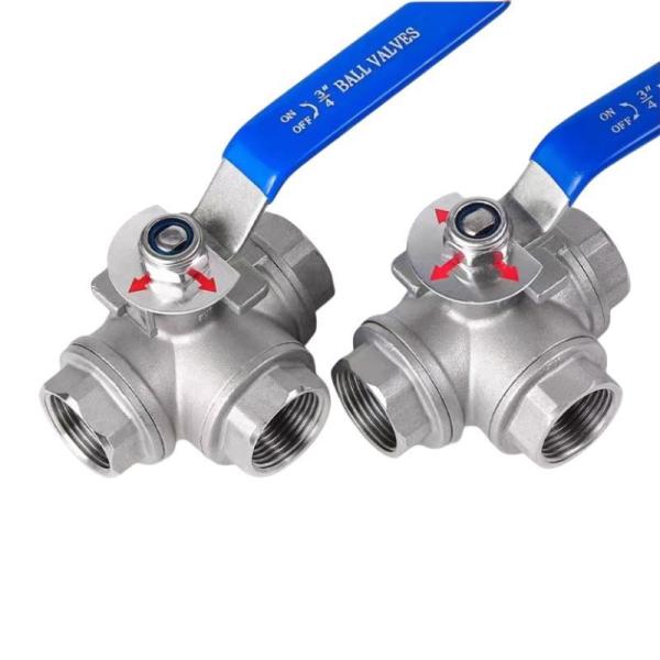 T Type L Type Stainless Steel 304 Female Thread Three Way Ball Valve