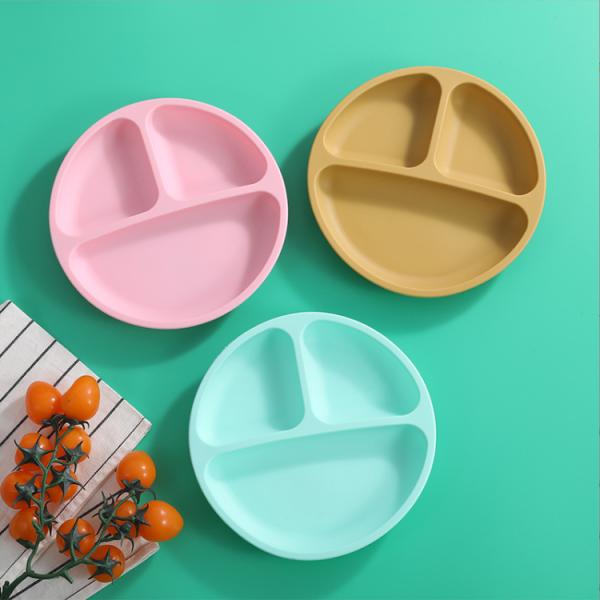 Silicone Kids Tableware Plate With Suction Cup Dinnerware Type Plate Production