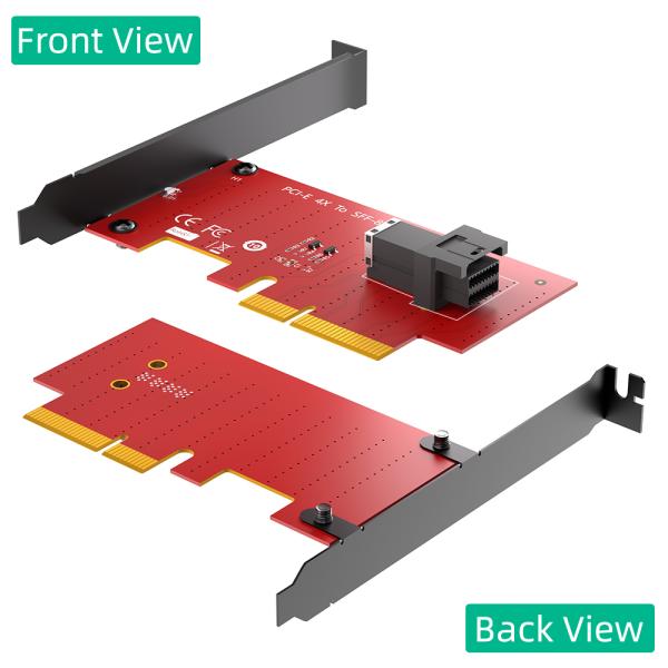 SFF-8643 to PCIe 4X Adapter Card 110x22mm Black