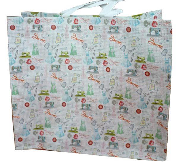 4C Printing 120g Sewing Matt PP Woven Shopping Bags For Packaging / Advertising