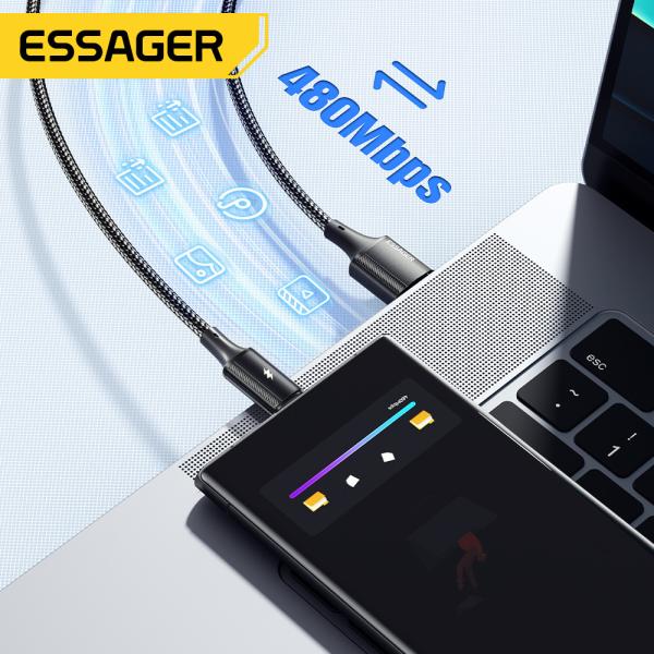 120W USB A to Cケーブル PP USB C充電コード ESSAGER ES-X45