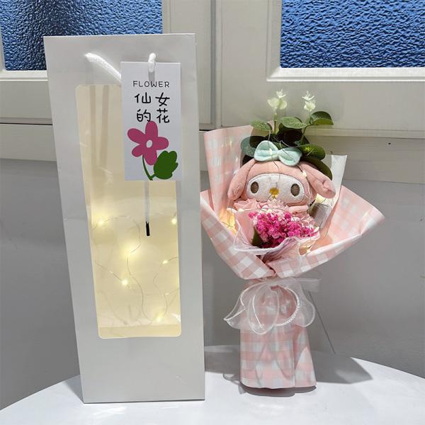 Valentine's Day and Mid-Autumn Festival gifts: Kuromi dolls, bouquets of roses, soap, flowers, sunflowers, and Christmas gifts
