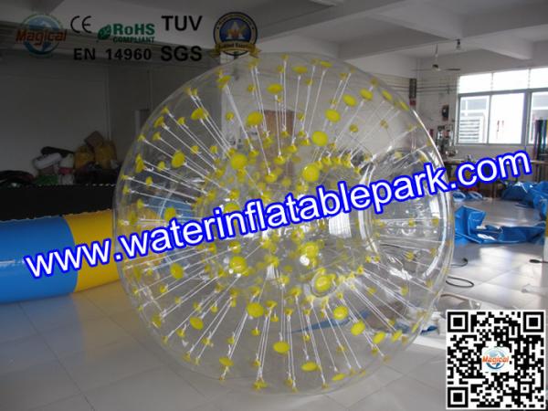 Exciting Children Inflatable Zorb Ball Shinning At Night , Inflatable Water Zorbing Ball
