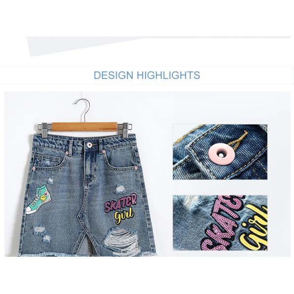 Casual Mini A Line Teen Girls Denim Skirts / Children's Jean Skirts Customized