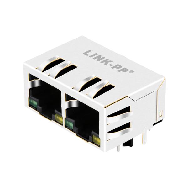 Спуск платы соединителей порта RJ45 Magjack E5J88-41AHS4-LT CAT5e 1X2 с GREEN/YELLOW привел