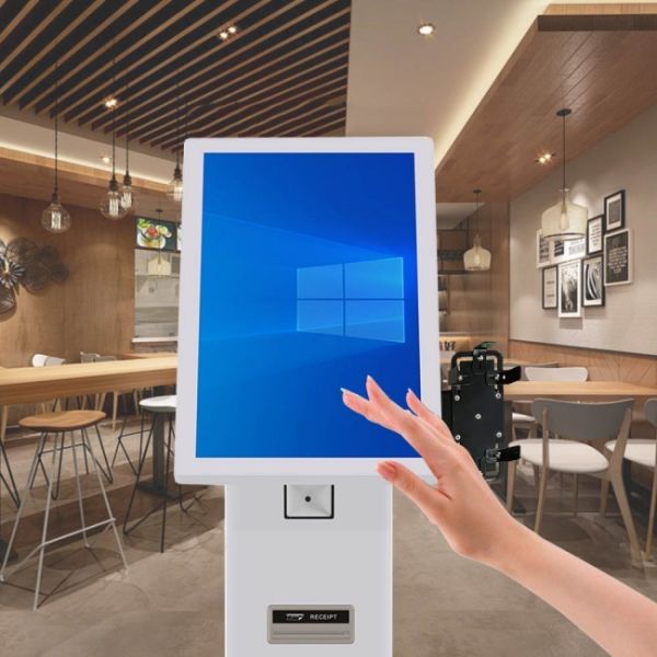 Hot Selling 21.5 Inch Floor-stand Self Service Food Ordering System Custom Multi-payment Methods Secure Payment Kiosk for Car Exhibition