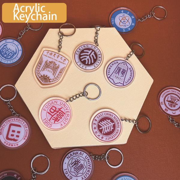 Chave acrílica de lembrança personalizada para a Impressão do Dia da Festa da Escola Impressão de tela de seda