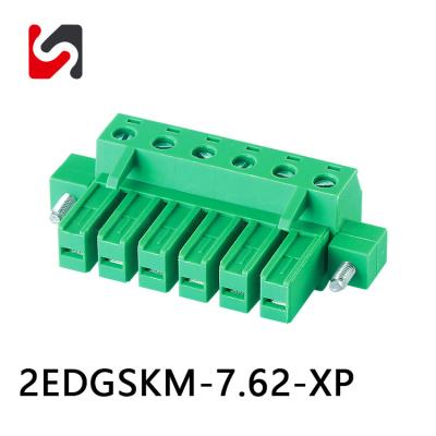 SHANYE BRAND 2EDGSKM-7.62 300V venda a quente 7.62mm blocos terminais conectaveis feminina com flange feita na China