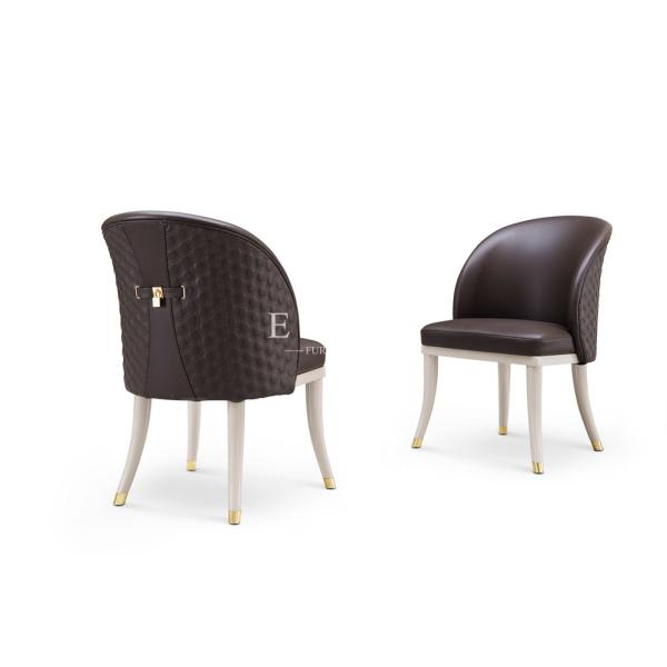 European Upholstered Wooden Leather Dining Chair W002D5