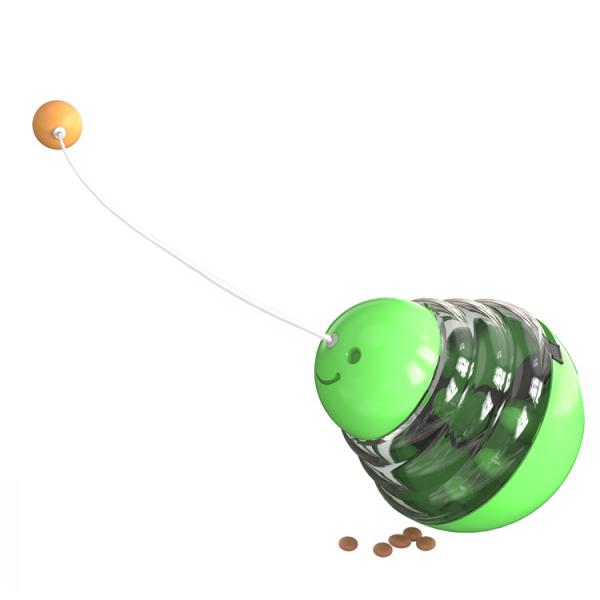 Slow feeder tumbler interactive plaything with cat stick cat turntable leaking food teasing ball cat pet toy