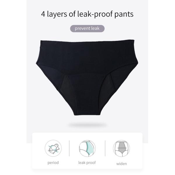 Four Layer Period Panties Underwear Polyester Seamless Mid Waist Plus Size Underwear