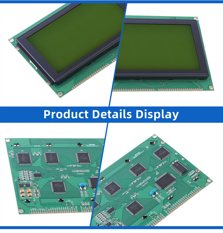 Yellow Green Film LCM240128B Touch Panel Screen PlaStic 144X104MM LCD Display Module With