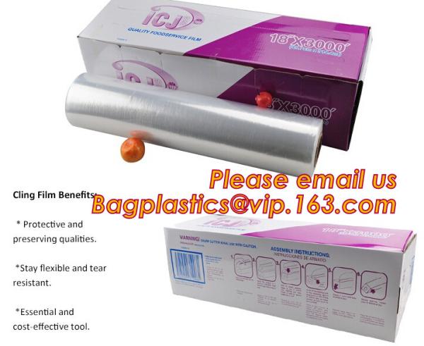 Biodegradable Food Wrap, PE PVC Cling Film, PLA Cling Wrap With Slide Cutter, Alu Foil Roll, Parchment