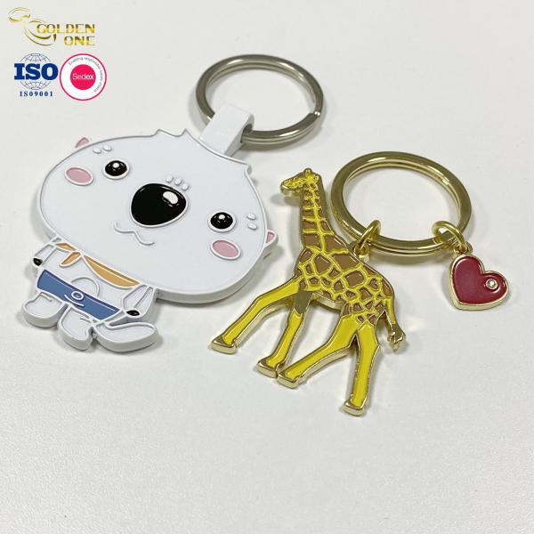 Manufacturer New design translucent enamel transparent custom Nickel 2D Cute hard enamel plant flower shape metal Keychain