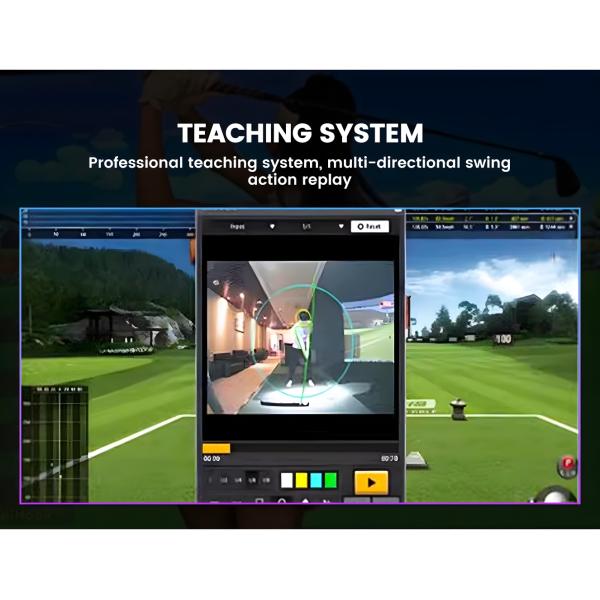 Simulador de golfe virtual multifuncional Projeção de lazer e entretenimento