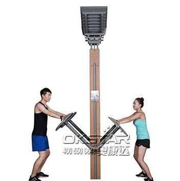 wooden street lamp outdoor fitness spinner