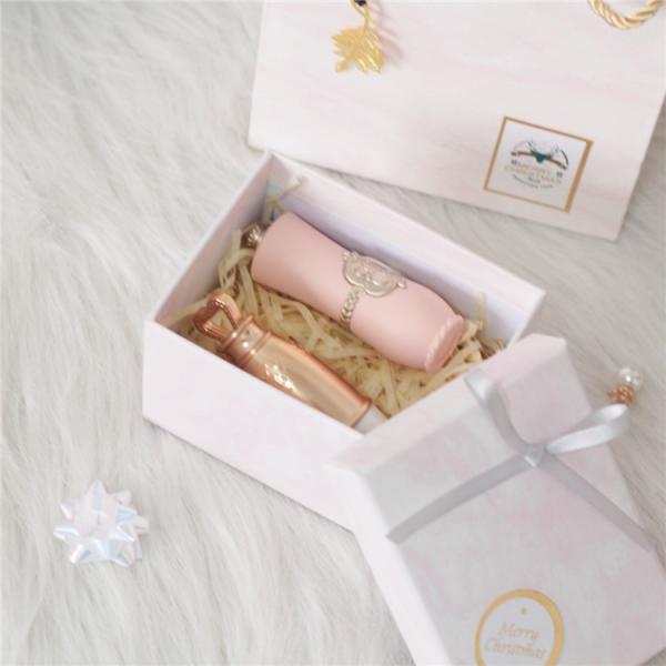 Biodegradable Jewelry Box Packaging Pink Color Print Wedding Support