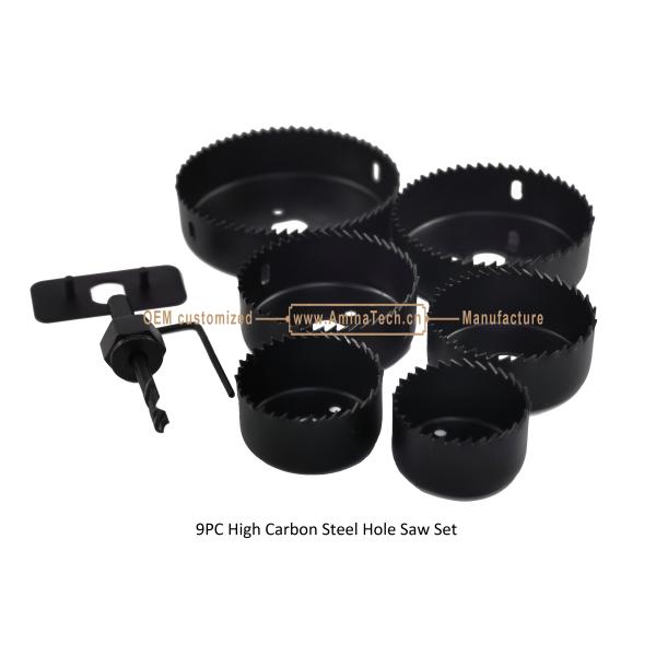 9PC High Carbon Steel Hole Saw Set