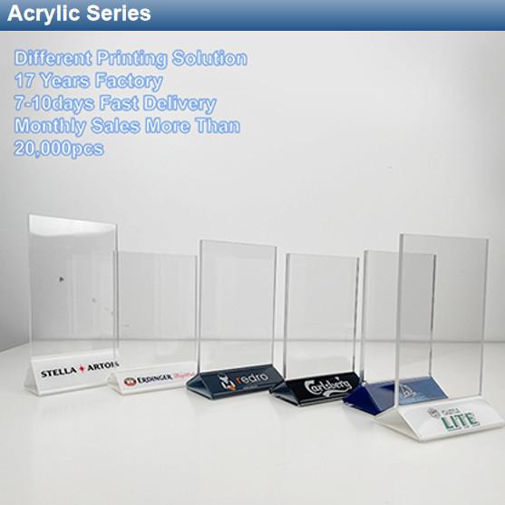 15 Days Delivery Restaurant / Bar / Shop Desktop Acrylic Menu Holder OEM
