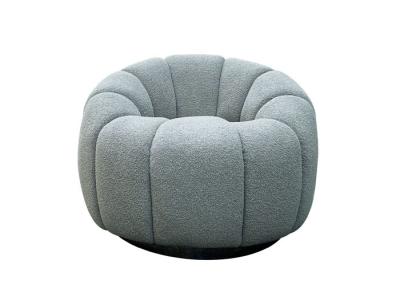 Pumpkin Fabric Swivel Chair Tufted Smart Grey Boucle Swivel Chair