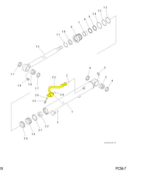 PC56 PC55MR-2 Excavator Pipelines Iron Tube In Construction Works