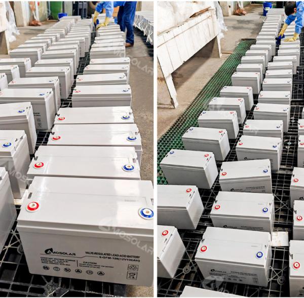 Bateria solar Amosolar 12V Gel 100Ah 150Ah 200Ah 250Ah para armazenamento à temperatura ambiente