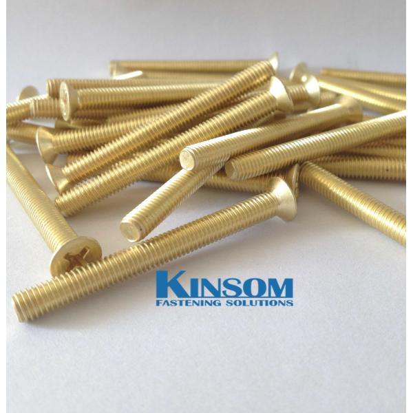 Countersuck CSK flat head screws machine thread copper golden coating special screw lock system