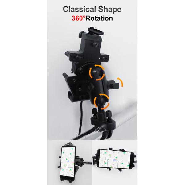 15W 5V 2.4A Motorcycle Wireless Charger Mount Waterproof