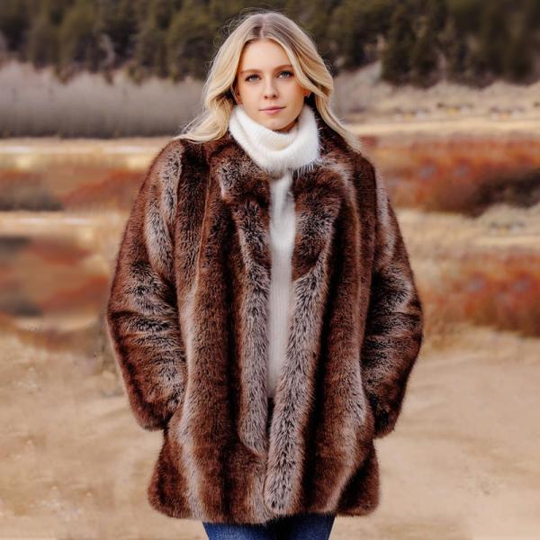 Raccoon-skin Imitation Faux Fur Coat