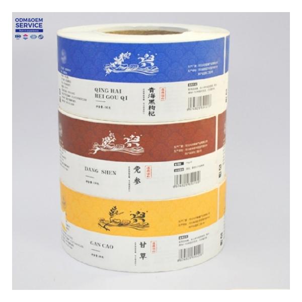 Hot Stamping Adhesive Sticker Household Material Food Roll Labels for Chili Sauce Printed Labels