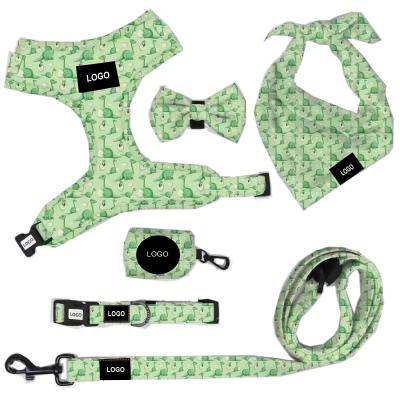 Brandamente nenhuma trela ajustável luxuosa do colar do chicote de fios do cão do chicote de fios do animal de estimação da tração ajustou XS-XL