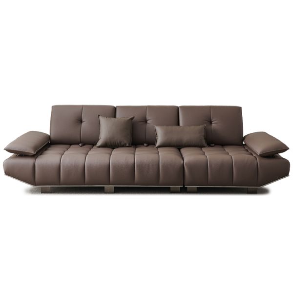 Italian Luxury Living Room Sofa Minimalist Style Ultra-Wide Seat Removable Backrest Adjustment Convertible Luxury Sofa