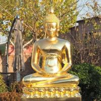 Grande estátua de ouro da Tailândia estátua de ouro de Buda 1m de altura tamanho médio