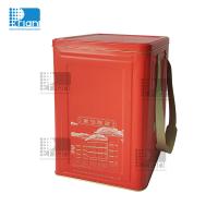 Personalized Square Airtight Tea Tin Canisters Rectangular Embossed Packaging Box
