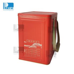 Personalized Square Airtight Tea Tin Canisters Rectangular Embossed Packaging