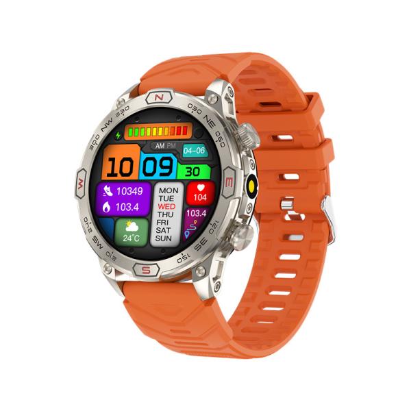 1.43“Amoled Large Screen BT Call Flashlight Compass 450mAh Outdoor Sport Fitness Tracker Smartwacth