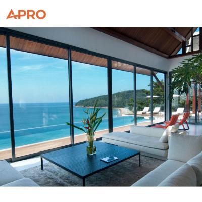 Aluminum Alloy Sliding Glass Door Customization Powder-coated Aluminum Folding Sliding Door House Windproof